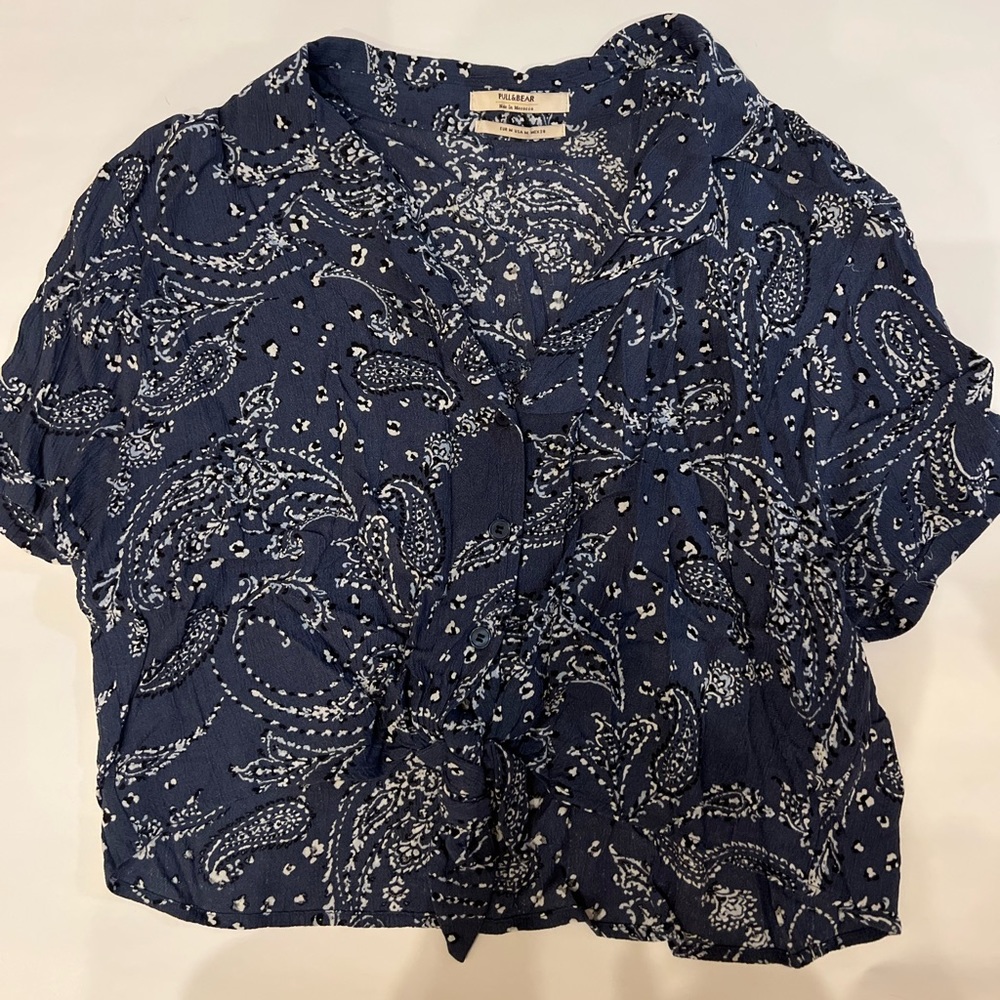 Pull&Bear Front Knot Button Down - image 1